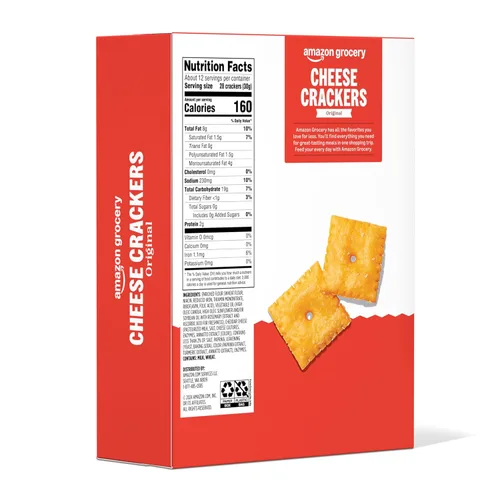 Miniatura 2 de Amazon Grocery, Original Cheese Crackers, 12.4 onzas (anteriormente Happy Belly, el empaque puede variar)