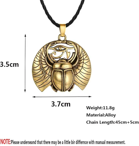 Miniatura 4 de Chengxun Egipto Ojo de Horus Colgante Egipto Collar para hombre Escarabajo Egipcio Collar
