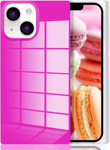 Miniatura 26 de Compatible con Neon Phone Rectangle iPhone 14 Funda para mujer, diseño de lujo de fluorescencia brillante, flexible, suave, delgada, de gel de goma