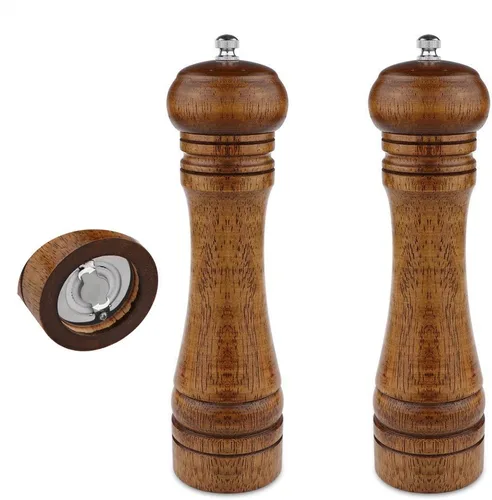 Miniatura 9 de Molinillo de pimienta – Molinillo de pimienta de 5 pulgadas, molinillo de pimienta recargable, juego de molinillo de sal y pimienta de roble
