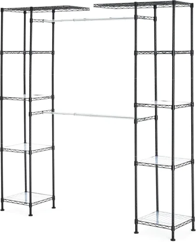 Miniatura 3 de Amazon Basics Organizador de Armario Colgante de Metal Ajustable y Expandible con Estantes, 57-80''L x 14''W x 72''H, Negro