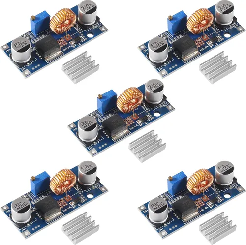 5PCS DC-DC 5A 4-38V Entrada a 1.25-36V Salida Ajustable Reductor Regulador Modulo 12V/24V/36V a 3.3V/5V/12V/24V 75W Regulador de voltaje de gran