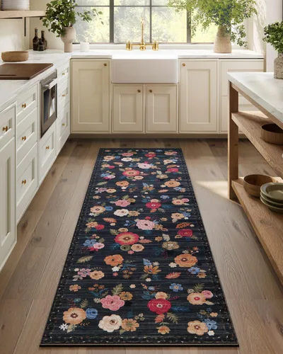 Miniatura 93 de Alfombra de pasillo lavable antideslizante: alfombra de cocina de 2 x 6 pies, resistente a las manchas, con parte trasera de goma, alfombra suave
