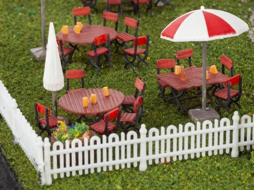 Miniatura 10 de Lionel Anheuser-Busch Biergarten HO Gauge Kit de construcción de tren