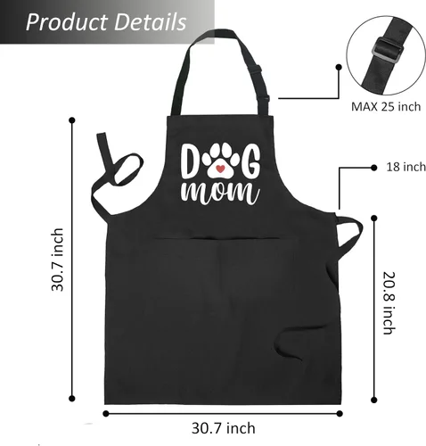 Miniatura 6 de Dog Mom Gifts, Dog Aprons for Women with Pockets, Dogs Lovers Gifts Grooming Apron 1 delantal para perro