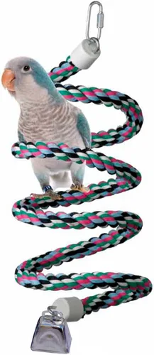 Super Bird Creations SB324 colorido cuerda de algodón Bungee Bird juguete, tamaño mediano pájaro, 3/4" diámetro x 66"
