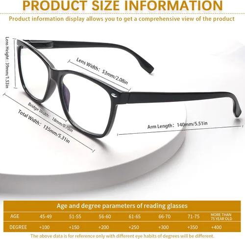 Miniatura 2 de Paquete de 3 lentes de lectura progresivas multifocales con bloqueo de luz azul para mujeres y hombres, lectores multifocales con bisagra de resorte
