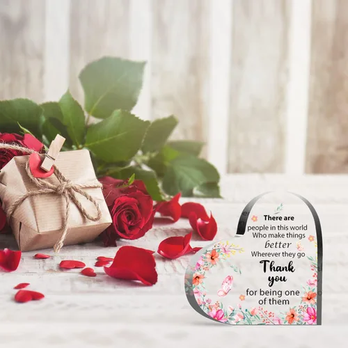 Miniatura 4 de Regalos de Apreciación para Mujeres, Recuerdo de Corazón de Acrílico, Regalos Inspiracionales para Jefa de Colega, Regalos de Despedida de Oficina