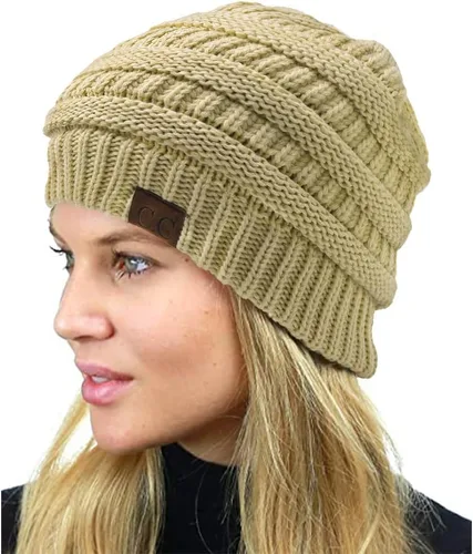 Miniatura 236 de C.C Trendy Warm Chunky Soft Stretch Cable Knit Beanie