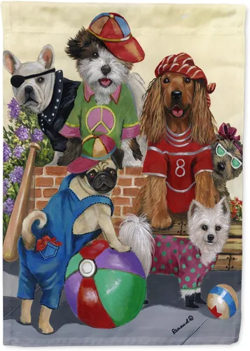 Miniatura 66 de Caroline's Treasures PPP3097CHF - Pijama de Navidad con diseño de bulldog francés para colgar en la pared, poliéster, tamaño de casa, multicolor