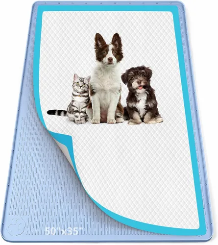 Miniatura 40 de Soporte para orina para perros, 51 x 25.6 pulgadas, de silicona, a prueba de fugas, borde alto, antiderrames, para cachorros, gatos, conejos