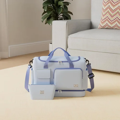 Miniatura 435 de Pequeña bolsa de gimnasio para mujer, bolsa de viaje con compartimento para zapatos