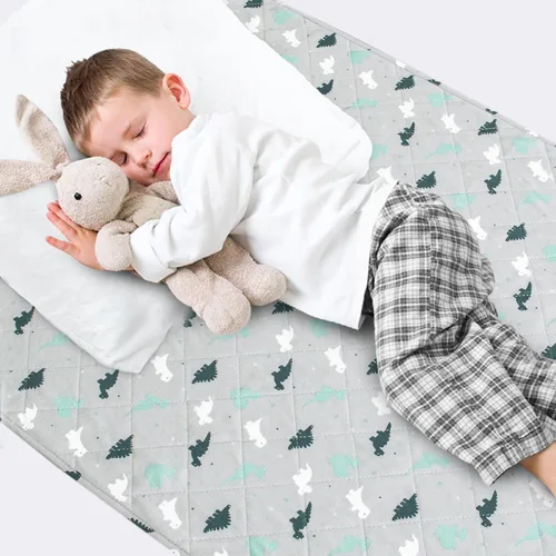 Almohadilla de cama de entrenamiento para ir al baño – 100% impermeable, protección contra la humedad de la cama individual y niños pequeños,
