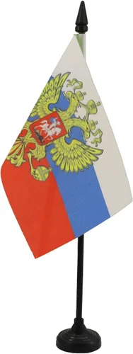Miniatura 206 de United Kingdon Coat of arms Table Flag 5'' x 8'' - UK - British - England Desk Flag 21 x 14 cm - Black plastic stick and base - AZ FLAG Escudo