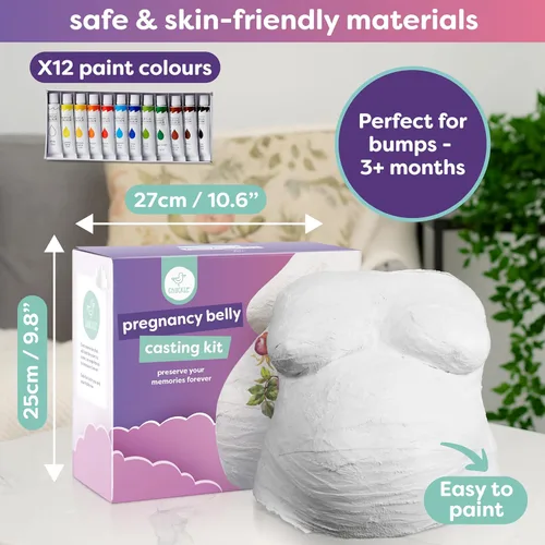 Miniatura 7 de chuckle Kit de moldeo de vientre para embarazo: crea un hermoso recuerdo de embarazo en 3D, molde de vientre fácil de bricolaje para futuras mamás