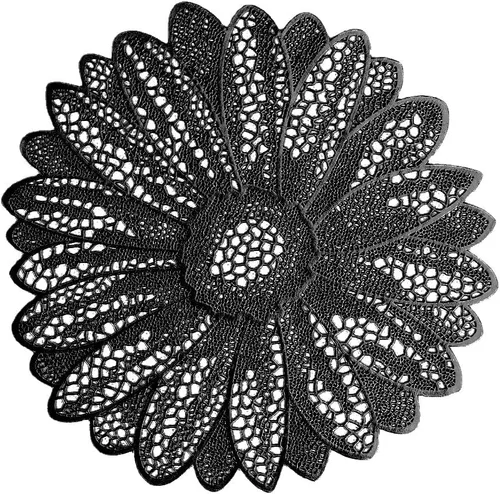 Manteles individuales redondos florales, de vinilo, lavables, resistentes al calor, manteles individuales antideslizantes, diseño hueco, grueso,