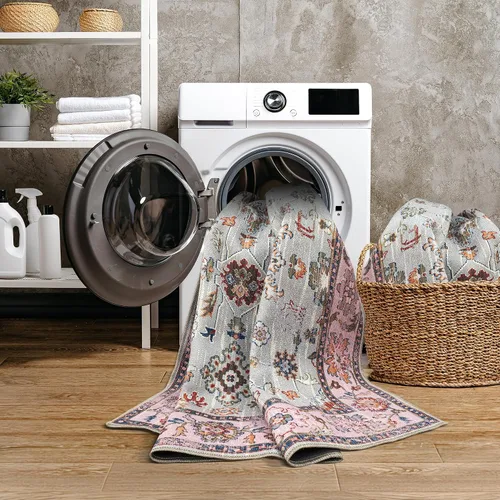 Miniatura 183 de GLN Rugs Traditional Collection - Alfombra de felpilla lavable a máquina, tradicional lavable, antideslizante, alfombra de felpilla de pelo corto