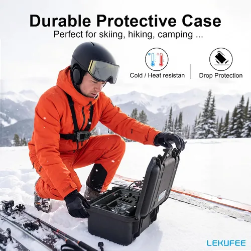 Miniatura 5 de Lekufee Funda rígida impermeable para DJI Osmo Action 6, Osmo Action 5 Pro/4/3, combo de aventura, combo estándar y más accesorios (solo funda)