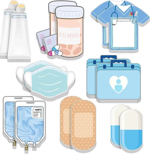 Miniatura 8 de 8 paquetes de mini notas adhesivas divertidas para enfermeras, esenciales para estudiantes de enfermería, regalos escolares, papelería, notas