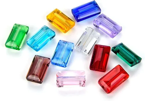 Miniatura 4 de 25 piezas Adabele cuentas austriacas de cristal facetado de 14 mm, rectangulares sueltas, amatista, compatibles con cristales Swarovski Preciosa