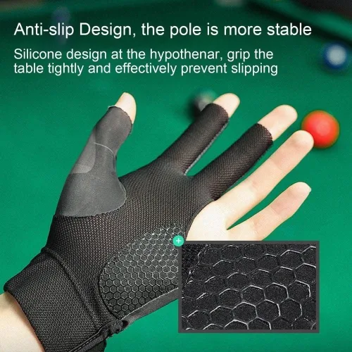 Miniatura 4 de Gofidin 2 guantes de piscina transpirables, de elastano, para mano izquierda, tres dedos, accesorios de entrenamiento de billar