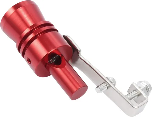 Miniatura 7 de X AUTOHAUX 2 piezas XL tamaño de aleación de aluminio silenciador de tubo de escape turbo universal silbato de coche Red Rojo