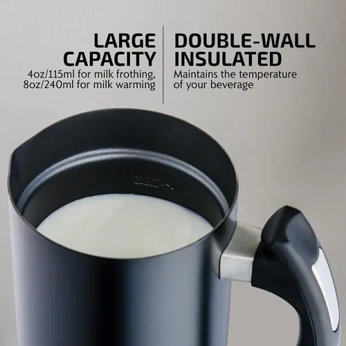 Miniatura 3 de OVENTE Espumador de leche eléctrico y vaporizador, máquina automática de espuma fría y caliente para café, café con leche, capuchino o macchiato