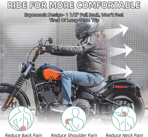 Miniatura 5 de Abrazadera superior para manillar de 1 pulgada / 0.984 in, kit de extensión de barra de mango alto de 6 pulgadas, ajuste universal para Harley