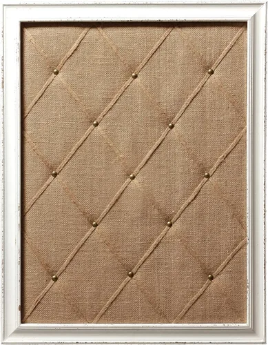 Miniatura 5 de Tablero de tela de lino blanco antiguo, tablero de mensajes de 21 x 27 pulgadas, decoración de pared, tablero de anuncios de arpillera, tableros