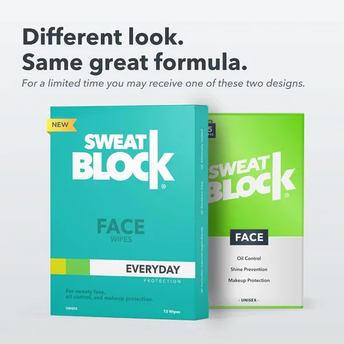 Miniatura 2 de SweatBlock Toallitas faciales antitranspirantes para hombres y mujeres, 15 unidades, ayudan a controlar la piel grasa, reducir el brillo