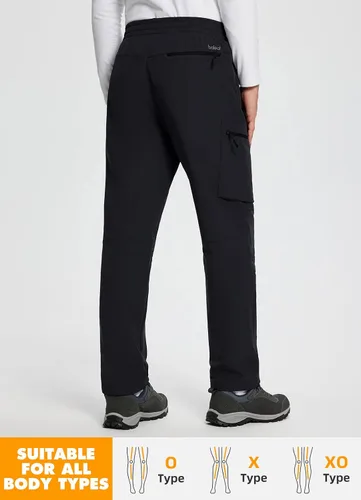 Miniatura 2 de BALEAF Pantalones cargo de senderismo con forro polar para hombre impermeables softshell y bolsillos con cremallera