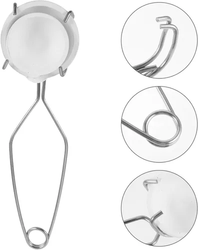Miniatura 6 de VILLCASE Juego de 3 tazas de plato de crisol de cerámica de fusión pequeñas, pinzas de crisol largo, pinzas de oro y plata, herramientas