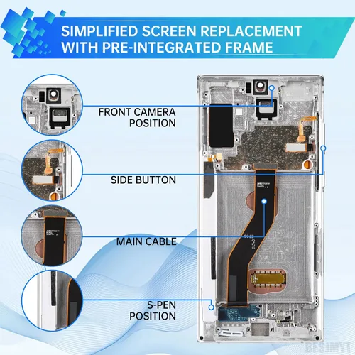 Miniatura 3 de Para Samsung Galaxy Note 10 Plus 5G OLED Reemplazo de pantalla con Aura Marco Blanco Pantalla OLED Touch Digitalizador Montaje Completo Fix Glass