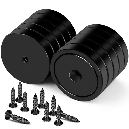 LOVIMAG Imanes, 150 libras + Imán de Neodimio Fuerte Impermeable con Agujero para Montaje en Pared, Imanes de Copa de Tierras Raras Fuertes con Negro