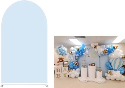 Miniatura 8 de Telón de fondo de arco beige champán, fundas de pared arqueadas de fondo elástico para fotografía de animales, decoración de fiesta de animales