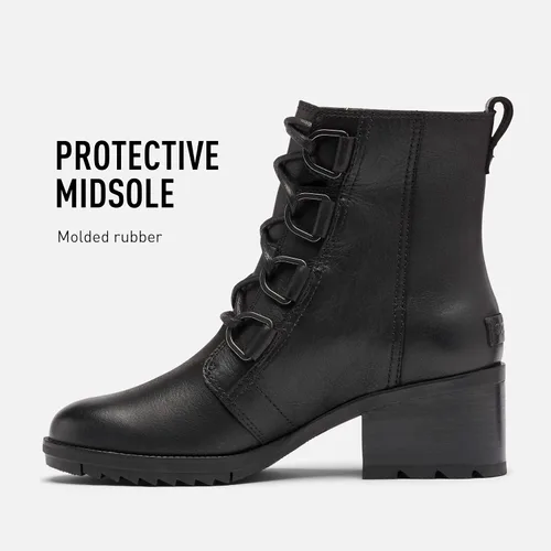 Miniatura 4 de SOREL Botín de encaje Cate para mujer, botas de lluvia de cuero impermeables