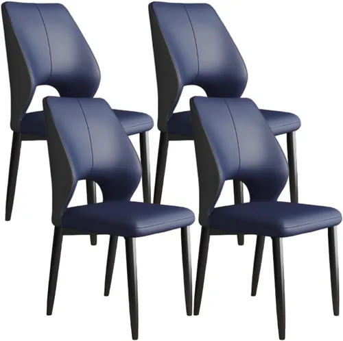 Miniatura 11 de YVYKFZD Simple Dining Chairs Set, PU Leather Kitchen Chairs, Armless Dining Room Chair with Metal Legs, Upholstered Living Room Chair, for Bedroom