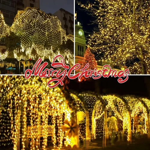Miniatura 6 de Juego de 150 luces amarillas extra brillantes con conectores finales, luces decorativas de Navidad de 31.9 ft con certificación UL, juego de mini