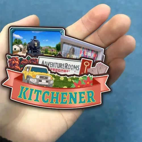 Miniatura 4 de Kitchener Ontario Canada - Imán para nevera de madera 3D, madera 3D, hecho a mano, recuerdos de la ciudad, imán para nevera, decoración del hogar