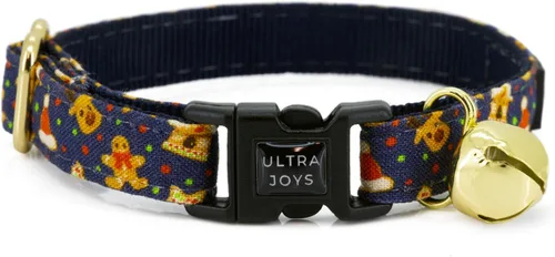 Miniatura 13 de Ultra Joys Collar de gato con campanas - Separable para gatitos y gatos - Estampado a cuadros naranja pequeño Solo cuello a cuadros
