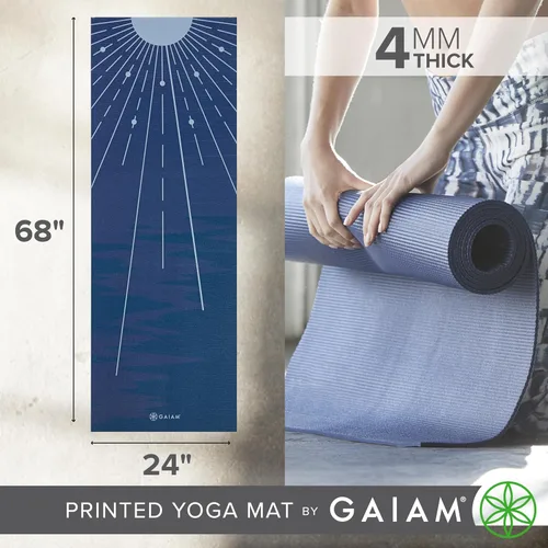 Miniatura 6 de Gaiam - Tapete de yoga con estampado, antideslizante para ejercicio y fitness para todo tipo de yoga, pilates y ejercicios en el suelo Marea