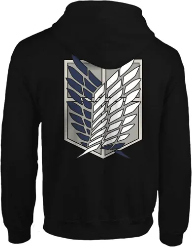 Miniatura 3 de Ripple Junction Attack on Titan Men's Authentic Full Zip-Up Survey Corps Front & Back Hooded Sweatshirt Officially Licensed
