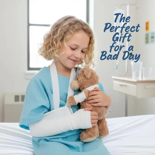 Miniatura 2 de Jolitee Oso de peluche con brazo roto con brazo izquierdo o derecho, regalo de recuperación de animales de peluche para niños, 10.5 pulgadas