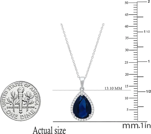 Miniatura 5 de Dazzlingrock Collection Colgante de lágrima de diamante de corte de pera de 18K 10X7 MM creado en laboratorio y diamante de corte redondo, oro blanco