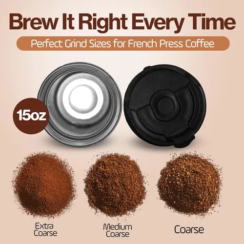 Miniatura 2 de Cafetera y tetera de prensa francesa aislada de acero inoxidable de doble pared de 15 onzas - Té portátil para acampar, taza de café y vaso (blanco)