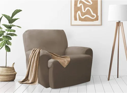 Miniatura 17 de Zenna Home, Funda para muebles color chocolate/marrón: Funda elástica de felpa de 1 pieza para sofá biplaza (EFCLSTCH)
