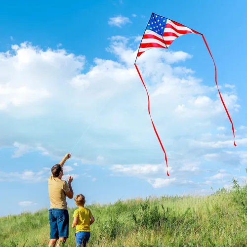 Miniatura 6 de Cometa Delta grande para niños y adultos, cometas al aire libre fáciles de volar para niños de 8 a 10 años, perfecta para actividades en la playa