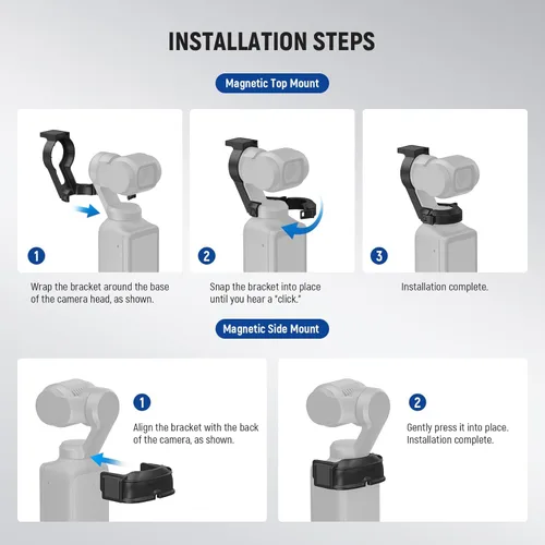 Miniatura 8 de NEEWER Basics - Paquete de 2 luces auxiliares magnéticas compatibles con DJI OSMO Pocket 3 Gimbal Camera Creator Combo, USB C recargable, accesorio