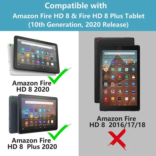 Miniatura 2 de Funda para tablet Amazon Fire HD 8/Fire HD 8 Plus (10ª generación, versión 2020), diseño de palomas con frase inspiradora «Be a Flamingo in a