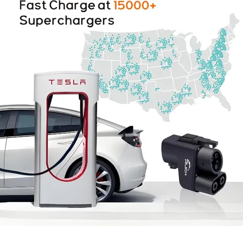 Miniatura 4 de Adaptador de vehículo eléctrico NACS a CCS mejorado, máximo 500 A 1000 V carga rápida tu CCS1 EV en supercargadores Tesla, adaptador NACS a CCS1